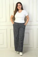 Pantalon palazzo grande taille pour femme avec taille élastique et poches (marque Karyağdı B.)