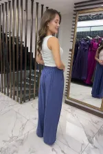 Kadın Beli Lastikli Cepli Lyocell Palazzo Pantolon