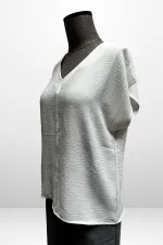 Kadın V Yaka Ayrobin Bluz