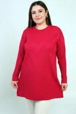 Blouse tunique grande taille à col rond pour femme