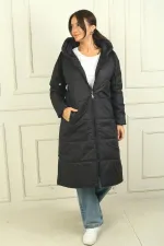 Hooded, Lined, Long, Oversize Puffer Jacket