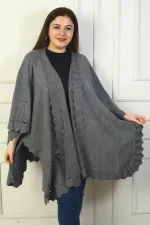 Poncho en acrylique grande taille découpé au laser pour femme