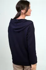 Gilet Osyho à capuche pour femme, poche kangourou et fermeture éclair sur le devant