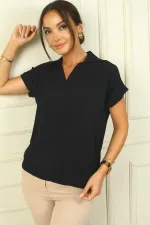 Polo Neck Double Sleeve Ayrobin Blouse