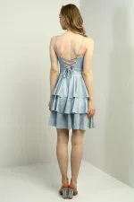 Women's Strappy Glitter Layered Short Dress