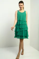 Women's Lined Layered Chiffon Dress