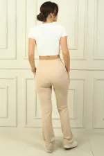 Kadın Yüksel Bel Toparlayıcı Çımalı Palazzo Pantolon