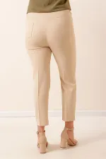 Beli Lastikli En Boy Likralı Büyük Beden Pantolon