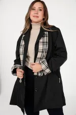 LINED, POCKET, ZIPPERED, SCARF ACCESSORY PLUS SIZE TRENCH COAT, BONDITE COAT