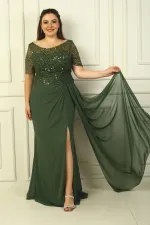 Robe longue sans manches en mousseline BB ornée de perles