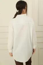 Embellished Shirt with Folded Sleeves