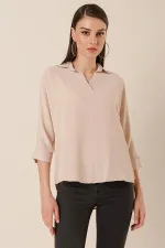 Polo Yaka Truvakar Kol Ayrobin Bluz