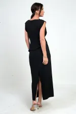 Robe midi drapée sur le devant pour femme