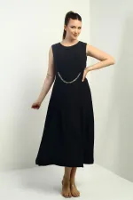 Women's Midi Dress with Chain Detail