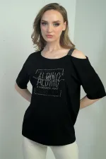 Women's Stone Print One-Shoulder Blouse