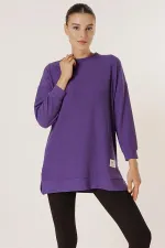 Yanları Yırtmaçlı Örme Tunik Bluz