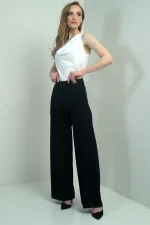 Kadın Yüksek Bel Scuba Krep Palazzo Pantolon