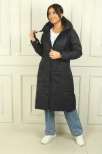 Hooded, Lined, Long, Oversize Puffer Jacket