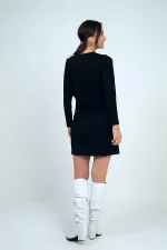 Robe courte à boutons-pression pour femme