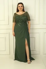 Robe longue sans manches en mousseline BB ornée de perles