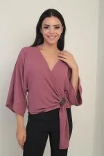 Women's Wrap Neck Short Ayrobin Blouse
