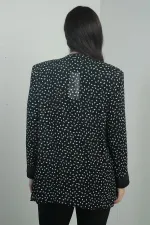 Women's Long-Sleeve Blouse with Sequin Polka Dot Front and Sleeve Ends, Chiffon Jacket, Plus Size, 2-Piece Set