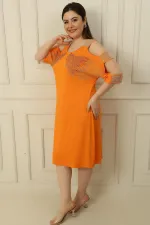 Robe en viscose grande taille sans manches, motif ailes à imprimé pierre sur le devant