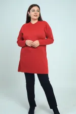 Blouse tunique en maille à froid grande taille pour femme