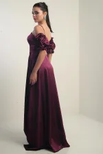 Robe longue en satin pour femme, à fines bretelles, doublée, manches montées et poches