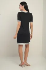 Women's Ribbed Short Sleeve Combed Cotton Dress