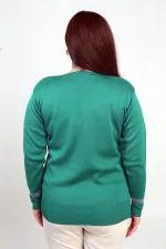 Chemisier grande taille à col en V pour femme, orné de paillettes