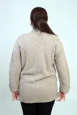 Gilet tunique à poches en maille panier pour femme