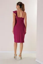 One-Shoulder Evening Dress with Front Slit