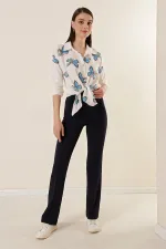 Kadın Yüksek Bel Toparlayıcı Çımalı Palazzo Pantolon