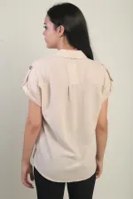 Kadın Polo Yaka Apoletli Gömlek