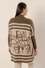 Cepli Desenli Büyük Beden Akrilik Kazak