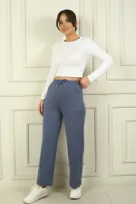 Women's Oysho Palazzo Pants with Elastic Waist and Pockets