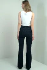 Kadın Taş Detaylı İspanyol Paça Likralı Kot Pantolon