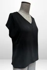 Kadın V Yaka Ayrobin Bluz