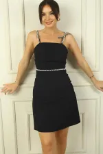 Robe courte drapée à bretelles pour femme