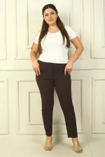 Beli Lastikli En Boy Likralı Büyük Beden Pantolon