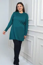 Tunique grande taille pour femme, ornée d'une tresse sur le devant, en fil froid.