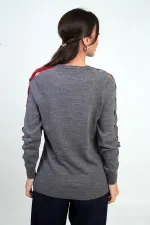 Chemisier rayé à manches longues pour femme