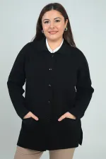 Gilet cardigan grande taille en maille acier avec détails imprimés pierres