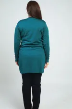 Tunique grande taille pour femme, ornée d'une tresse sur le devant, en fil froid.