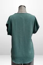 Kadın V Yaka Ayrobin Bluz