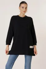 Yanları Yırtmaçlı Örme Tunik Bluz