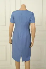 Kadın Yarım Kollu Astarlı Büyük Beden Krep Elbise