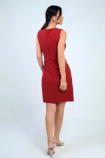 Kadın Kendinden Telalı Yan Düğmeli Kısa Elbise