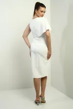 Robe courte en satin Kimona à une épaule pour femme, avec fronces latérales et doublure